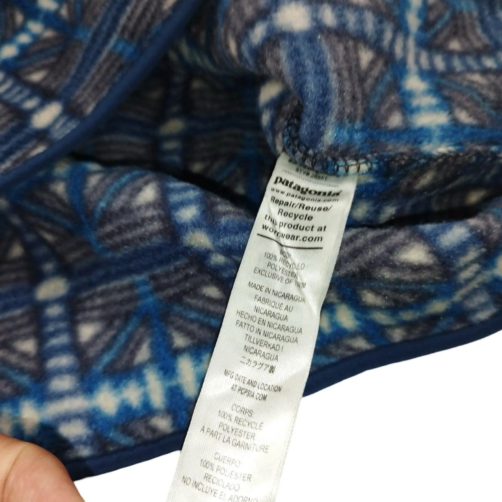 Patagonia - Polaire à boutons bleu taille M